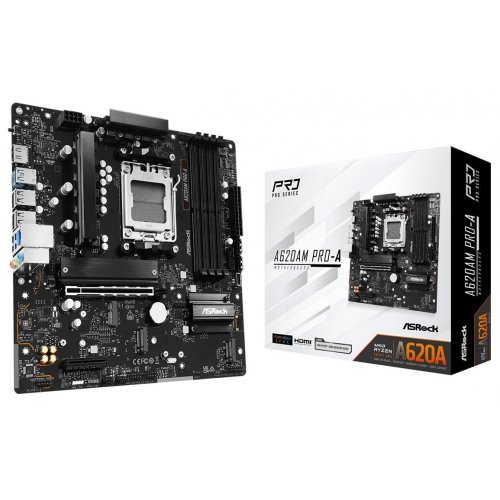 Материнская плата AsRock A620AM Pro-A (sAM5, AMD A620) купить в Украине: Киев, Днепр, Харьков, Одесса  | Проверка совместимости, низкая цена, отзывы, характеристики от TELEMART фото