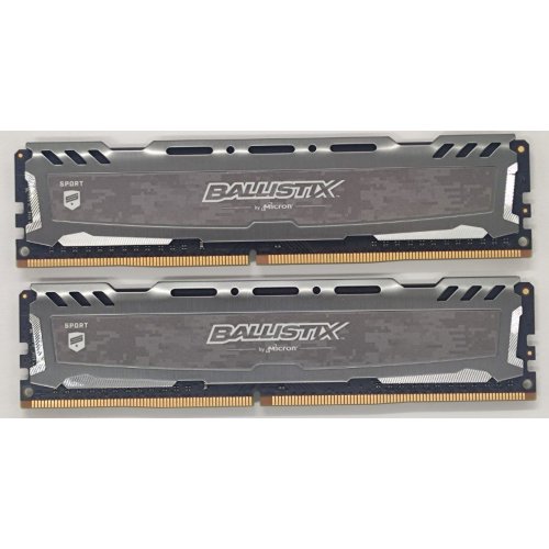 Озу Crucial DDR4 16GB (2x8GB) 3200Mhz Ballistix Sport LT Gray (BLS2K8G4D32AESBK) (Восстановлено продавцом, 806959) купить в Украине: Киев, Днепр, Харьков, Одесса  | Проверка совместимости, низкая цена, отзывы, характеристики от TELEMART фото