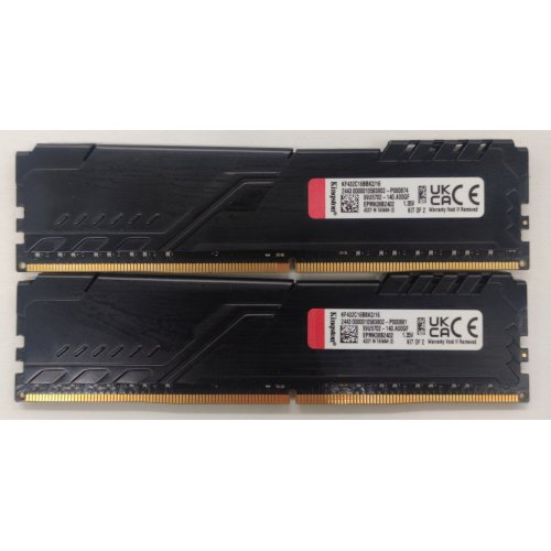Озп Kingston DDR4 16GB (2x8GB) 3200Mhz FURY Beast Black (KF432C16BBK2/16) (Відновлено продавцем, 806991) купити в Україні: Київ, Львів, Хмельницький, Тернопіль | Перевірка сумісності, низька ціна, відгуки, характеристики від TELEMART фото