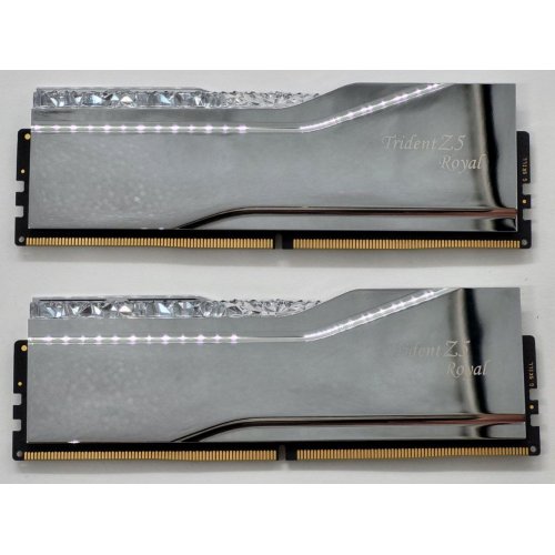 Озп G.Skill DDR5 32GB (2x16GB) 6400Mhz Trident Z5 Royal Silver (F5-6400J3239G16GX2-TR5S) (Відновлено продавцем, 807009) купити в Україні: Київ, Львів, Хмельницький, Тернопіль | Перевірка сумісності, низька ціна, відгуки, характеристики від TELEMART фото