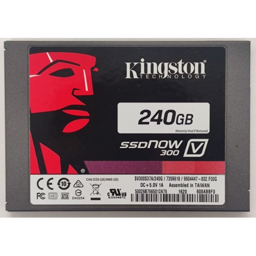 Ssd-диск Kingston SSDNow V300 240GB 2.5" (SV300S37A/240G) (Восстановлено продавцом, 807016) купить в Украине: Киев, Днепр, Харьков, Одесса  | Проверка совместимости, низкая цена, отзывы, характеристики от TELEMART фото