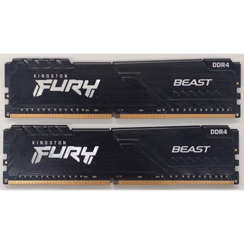 Озу Kingston DDR4 32GB (2x16GB) 3200Mhz FURY Beast Black (KF432C16BB1K2/32) (Восстановлено продавцом, 807050) купить в Украине: Киев, Днепр, Харьков, Одесса  | Проверка совместимости, низкая цена, отзывы, характеристики от TELEMART фото