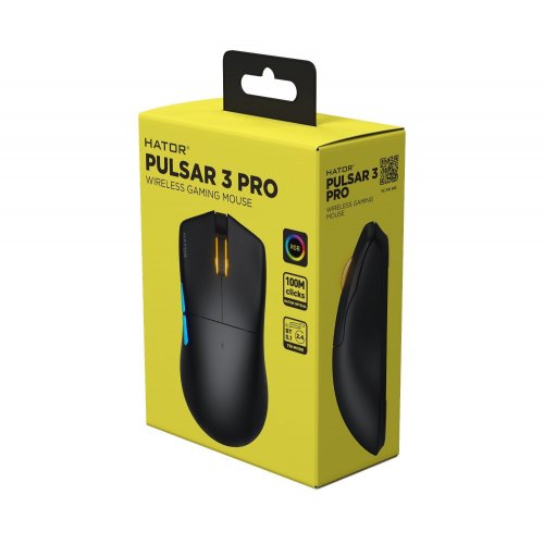 Уценка мышка HATOR Pulsar 3 Pro Wireless (HTM640) Black (Вскрытая упаковка, 807054) купить в Украине: Киев, Днепр, Харьков, Одесса  | Низкая цена, отзывы, характеристики от TELEMART фото