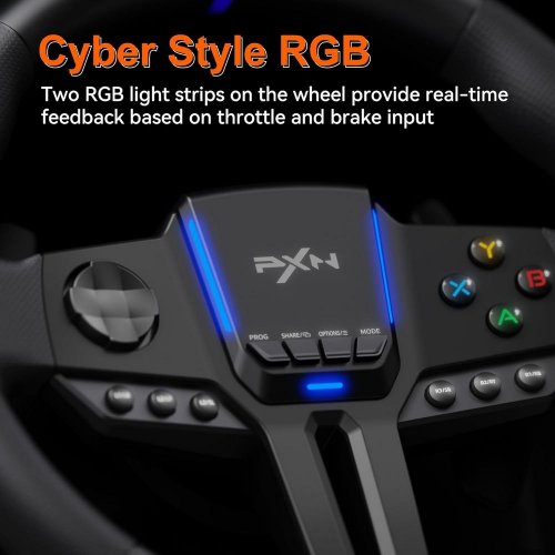 Кермо з педалями PXN V900 Gen 2 (6948052903693) Black купити в Україні: Київ, Львів, Хмельницький, Тернопіль | Низька ціна, відгуки, характеристики від TELEMART фото