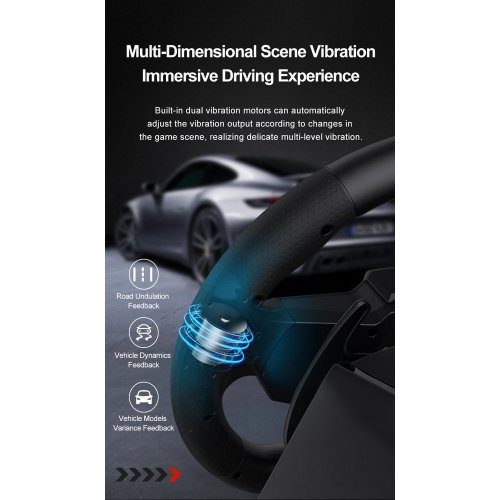 Кермо з педалями PXN V900 Gen 2 (6948052903693) Black купити в Україні: Київ, Львів, Хмельницький, Тернопіль | Низька ціна, відгуки, характеристики від TELEMART фото