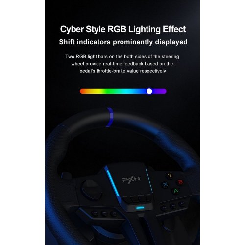Кермо з педалями PXN V900 Gen 2 (6948052903693) Black купити в Україні: Київ, Львів, Хмельницький, Тернопіль | Низька ціна, відгуки, характеристики від TELEMART фото