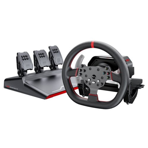 Кермо з педалями PXN V10 Pro (6948052903808) Black купити в Україні: Київ, Львів, Хмельницький, Тернопіль | Низька ціна, відгуки, характеристики від TELEMART фото