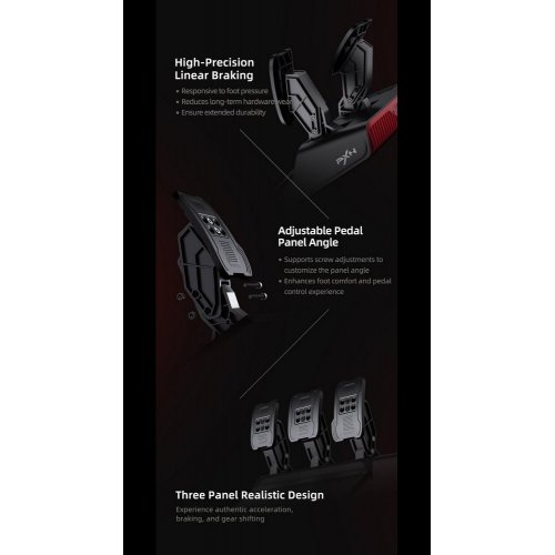 Кермо з педалями PXN V10 Pro (6948052903808) Black купити в Україні: Київ, Львів, Хмельницький, Тернопіль | Низька ціна, відгуки, характеристики від TELEMART фото