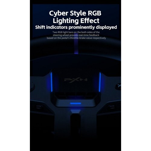 Кермо з педалями та коробкою передач PXN V9 Gen 2 (6948052903273) Black купити в Україні: Київ, Львів, Хмельницький, Тернопіль | Низька ціна, відгуки, характеристики від TELEMART фото