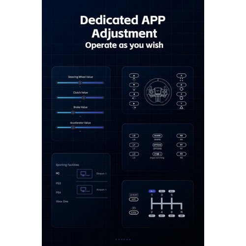 Кермо з педалями та коробкою передач PXN V9 Gen 2 (6948052903273) Black купити в Україні: Київ, Львів, Хмельницький, Тернопіль | Низька ціна, відгуки, характеристики від TELEMART фото