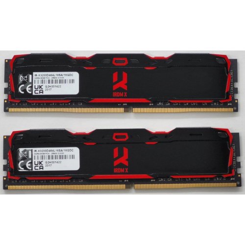 Озп GoodRAM DDR4 16GB (2x8GB) 3200Mhz Iridium X Black (IR-X3200D464L16SA/16GDC) (Відновлено продавцем, 807095) купити в Україні: Київ, Львів, Хмельницький, Тернопіль | Перевірка сумісності, низька ціна, відгуки, характеристики від TELEMART фото