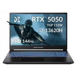 Ноутбук Dream Machines RG5050-15 (RG5050-15UA27) Black / 15.6″ (1920x1200, IPS) / Intel Core i7-13620H (3.6–4.9 ГГц), 10 ядер / NVIDIA GeForce RTX 5050 / 32 ГБ (DDR5) / 1024 ГБ (SSD) / Без ОС