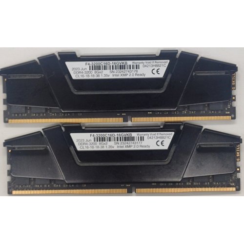 Озу G.Skill DDR4 16GB (2x8GB) 3200Mhz Ripjaws V (F4-3200C16D-16GVKB) (Восстановлено продавцом, 807157) купить в Украине: Киев, Днепр, Харьков, Одесса  | Проверка совместимости, низкая цена, отзывы, характеристики от TELEMART фото