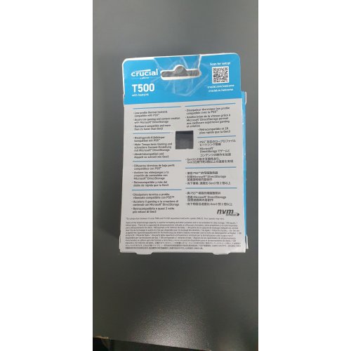 Уцінка ssd-диск Crucial T500 3D NAND TLC 1TB M.2 with heatsink (2280 PCI-E) NVMe x4 (CT1000T500SSD5) (Пошкоджено пакування, 807205) купити в Україні: Київ, Львів, Хмельницький, Тернопіль | Перевірка сумісності, низька ціна, відгуки, характеристики від TELEMART фото