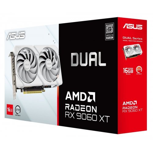 Видеокарта Asus Radeon RX 9060 XT Dual White 16384MB (DUAL-RX9060XT-16G-WHITE) купить в Украине: Киев, Днепр, Харьков, Одесса  | Проверка совместимости, низкая цена, отзывы, характеристики от TELEMART фото
