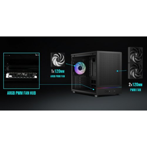 Корпус Gamdias ATHENA M4M Tempered Glass без БП (4711514503777) Black купить в Украине: Киев, Днепр, Харьков, Одесса  | Проверка совместимости, низкая цена, отзывы, характеристики от TELEMART фото
