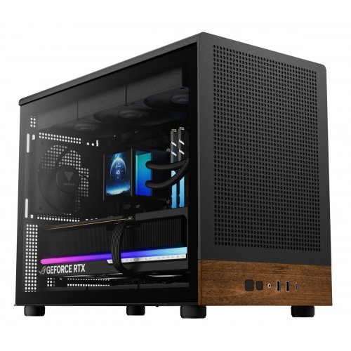Корпус Gamdias ATHENA M4M Tempered Glass без БЖ (4711514503784) Black/Wood купити в Україні: Київ, Львів, Хмельницький, Тернопіль | Перевірка сумісності, низька ціна, відгуки, характеристики від TELEMART фото