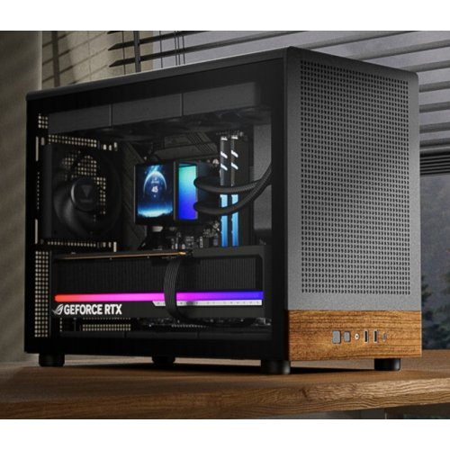 Корпус Gamdias ATHENA M4M Tempered Glass без БЖ (4711514503784) Black/Wood купити в Україні: Київ, Львів, Хмельницький, Тернопіль | Перевірка сумісності, низька ціна, відгуки, характеристики від TELEMART фото