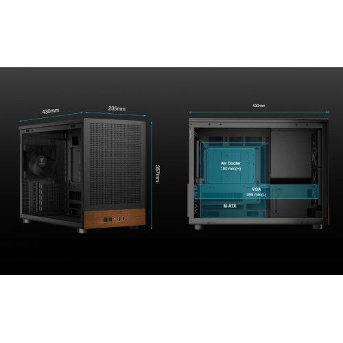 Корпус Gamdias ATHENA M4M Tempered Glass без БЖ (4711514503784) Black/Wood купити в Україні: Київ, Львів, Хмельницький, Тернопіль | Перевірка сумісності, низька ціна, відгуки, характеристики від TELEMART фото