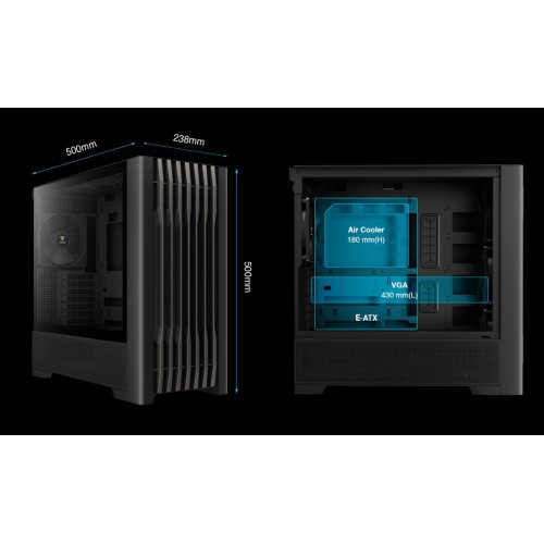 Корпус Gamdias ATHENA P3 Tempered Glass без БП (4711514501148) Black купить в Украине: Киев, Днепр, Харьков, Одесса  | Проверка совместимости, низкая цена, отзывы, характеристики от TELEMART фото