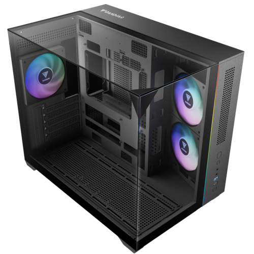 Корпус Gamdias ATLAS M3M Tempered Glass без БП (4711514503807) Black купить в Украине: Киев, Днепр, Харьков, Одесса  | Проверка совместимости, низкая цена, отзывы, характеристики от TELEMART фото