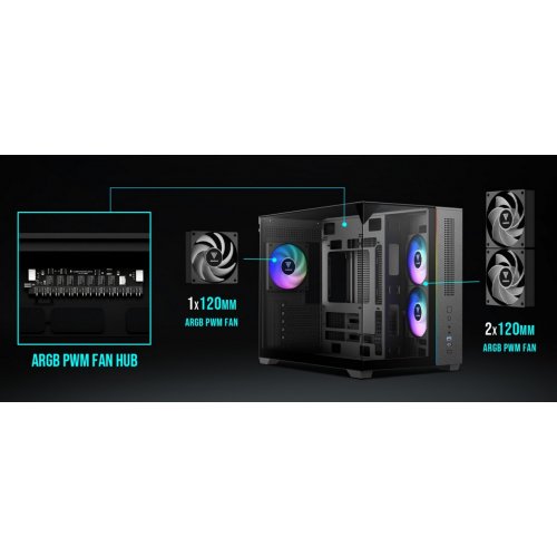 Корпус Gamdias ATLAS M3M Tempered Glass без БП (4711514503807) Black купить в Украине: Киев, Днепр, Харьков, Одесса  | Проверка совместимости, низкая цена, отзывы, характеристики от TELEMART фото