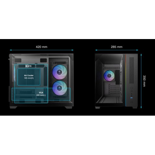 Корпус Gamdias ATLAS M3M Tempered Glass без БП (4711514503807) Black купить в Украине: Киев, Днепр, Харьков, Одесса  | Проверка совместимости, низкая цена, отзывы, характеристики от TELEMART фото