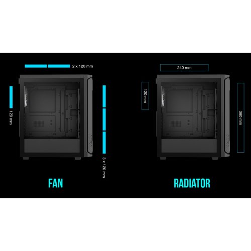 Корпус Gamdias AURA GC11 ARGB Tempered Glass без БП (4711514503760) Black купить в Украине: Киев, Днепр, Харьков, Одесса  | Проверка совместимости, низкая цена, отзывы, характеристики от TELEMART фото