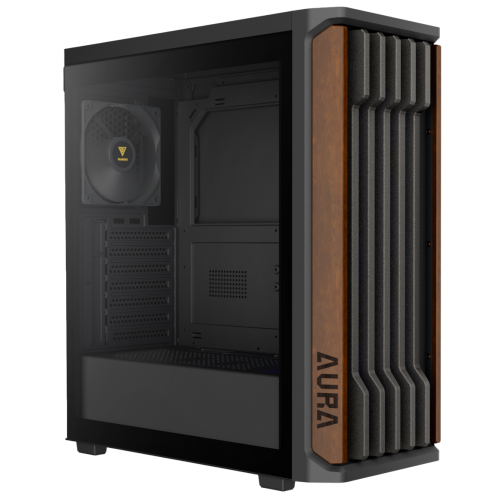 Корпус Gamdias AURA GC11 Tempered Glass без БП (4711514503753) Black/Wood купить в Украине: Киев, Днепр, Харьков, Одесса  | Проверка совместимости, низкая цена, отзывы, характеристики от TELEMART фото