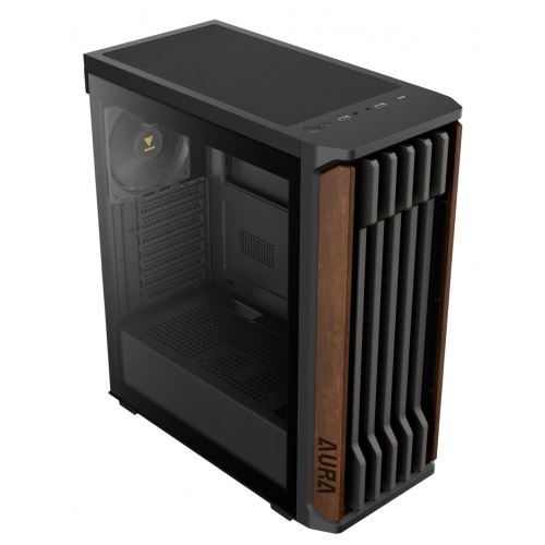 Корпус Gamdias AURA GC11 Tempered Glass без БП (4711514503753) Black/Wood купить в Украине: Киев, Днепр, Харьков, Одесса  | Проверка совместимости, низкая цена, отзывы, характеристики от TELEMART фото