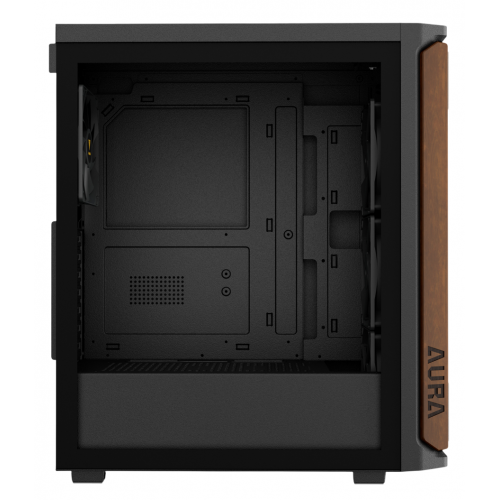 Корпус Gamdias AURA GC11 Tempered Glass без БП (4711514503753) Black/Wood купить в Украине: Киев, Днепр, Харьков, Одесса  | Проверка совместимости, низкая цена, отзывы, характеристики от TELEMART фото