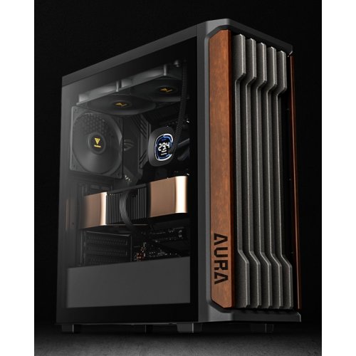 Корпус Gamdias AURA GC11 Tempered Glass без БП (4711514503753) Black/Wood купить в Украине: Киев, Днепр, Харьков, Одесса  | Проверка совместимости, низкая цена, отзывы, характеристики от TELEMART фото