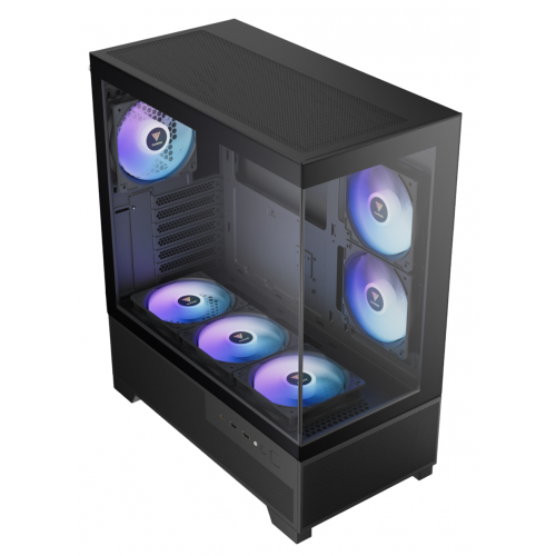 Корпус Gamdias AURA GC12 ARGB Tempered Glass без БП (4711514503821) Black купить в Украине: Киев, Днепр, Харьков, Одесса  | Проверка совместимости, низкая цена, отзывы, характеристики от TELEMART фото