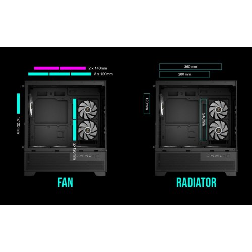Корпус Gamdias AURA GC12 ARGB Tempered Glass без БП (4711514503821) Black купить в Украине: Киев, Днепр, Харьков, Одесса  | Проверка совместимости, низкая цена, отзывы, характеристики от TELEMART фото