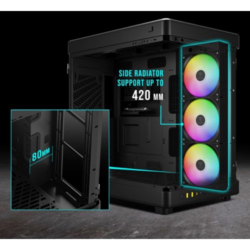 Корпус Gamdias NESO P1 PRO Tempered Glass без БЖ (4711514500424) Black купити в Україні: Київ, Львів, Хмельницький, Тернопіль | Перевірка сумісності, низька ціна, відгуки, характеристики від TELEMART фото