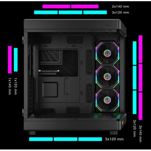 Корпус Gamdias NESO P1 PRO Tempered Glass без БЖ (4711514500424) Black купити в Україні: Київ, Львів, Хмельницький, Тернопіль | Перевірка сумісності, низька ціна, відгуки, характеристики від TELEMART фото