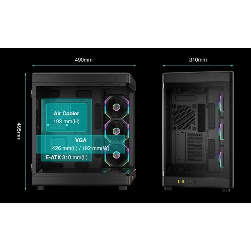 Корпус Gamdias NESO P1 PRO Tempered Glass без БЖ (4711514500424) Black купити в Україні: Київ, Львів, Хмельницький, Тернопіль | Перевірка сумісності, низька ціна, відгуки, характеристики від TELEMART фото
