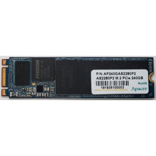 Ssd-диск Apacer AS2280P2 3D NAND TLC 240GB M.2 (2280 PCI-E) NVMe x2 (AP240GAS2280P2-1) (Відновлено продавцем, 807415) купити в Україні: Київ, Львів, Хмельницький, Тернопіль | Перевірка сумісності, низька ціна, відгуки, характеристики від TELEMART фото