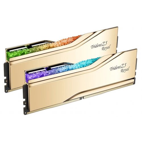 ОЗП G.Skill DDR5 64GB (2x32GB) 6000Mhz Trident Z5 Royal Gold (F5-6000J2836G32GX2-TR5G) купити в Україні: Київ, Львів, Хмельницький, Тернопіль | Перевірка сумісності, низька ціна, відгуки, характеристики від TELEMART фото