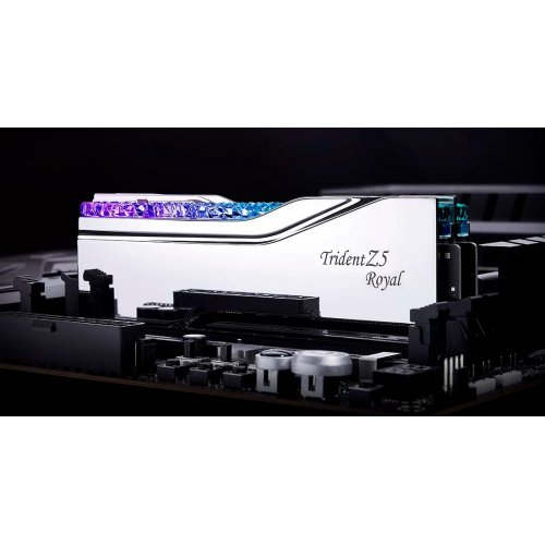 ОЗП G.Skill DDR5 64GB (2x32GB) 6000Mhz Trident Z5 Royal Silver (F5-6000J2836G32GX2-TR5S) купити в Україні: Київ, Львів, Хмельницький, Тернопіль | Перевірка сумісності, низька ціна, відгуки, характеристики від TELEMART фото