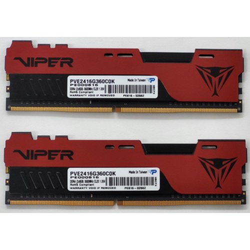 Озп Patriot DDR4 16GB (2x8GB) 3200Mhz Viper Elite II (PVE2416G320C8K) (Відновлено продавцем, 807468) купити в Україні: Київ, Львів, Хмельницький, Тернопіль | Перевірка сумісності, низька ціна, відгуки, характеристики від TELEMART фото