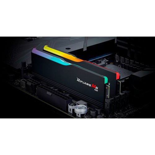 ОЗУ G.Skill DDR5 64GB (2x32GB) 6800Mhz Ripjaws M5 RGB Black (F5-6800J3445G32GX2-RM5RK) купить в Украине: Киев, Днепр, Харьков, Одесса  | Проверка совместимости, низкая цена, отзывы, характеристики от TELEMART фото