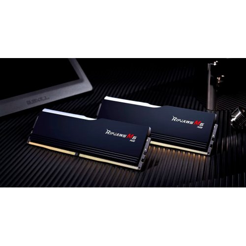 ОЗУ G.Skill DDR5 64GB (2x32GB) 6800Mhz Ripjaws M5 RGB Black (F5-6800J3445G32GX2-RM5RK) купить в Украине: Киев, Днепр, Харьков, Одесса  | Проверка совместимости, низкая цена, отзывы, характеристики от TELEMART фото