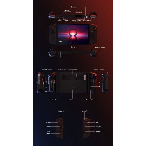 Уцінка портативна ігрова консоль Lenovo Legion Go 8APU1 512GB (83E1004ARA) Shadow Black (Розкрита упаковка, 807890) купити в Україні: Київ, Львів, Хмельницький, Тернопіль | Низька ціна, відгуки, характеристики від TELEMART фото