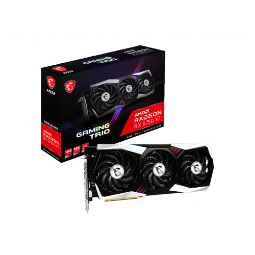 Видеокарта MSI Radeon RX 6750 XT Gaming X Trio 12288MB (Radeon-RX-6750-XT-GAMING-X-TRIO-12G) (Восстановлено продавцом, 808028) купить в Украине: Киев, Днепр, Харьков, Одесса  | Проверка совместимости, низкая цена, отзывы, характеристики от TELEMART фото