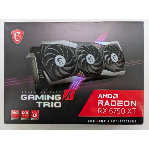 Видеокарта MSI Radeon RX 6750 XT Gaming X Trio 12288MB (Radeon-RX-6750-XT-GAMING-X-TRIO-12G) (Восстановлено продавцом, 808028) купить в Украине: Киев, Днепр, Харьков, Одесса  | Проверка совместимости, низкая цена, отзывы, характеристики от TELEMART фото