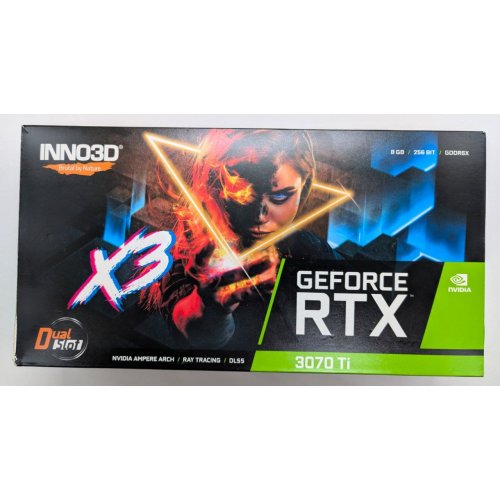 Відеокарта Inno3D GeForce RTX 3070 Ti X3 8192MB (N307T3-086X-1820VA45) (Відновлено продавцем, 808171) купити в Україні: Київ, Львів, Хмельницький, Тернопіль | Перевірка сумісності, низька ціна, відгуки, характеристики від TELEMART фото