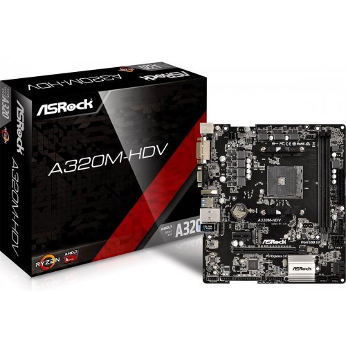 Материнская плата AsRock A320M-HDV (sAM4, AMD A320) (Восстановлено продавцом, 808211) купить в Украине: Киев, Днепр, Харьков, Одесса  | Проверка совместимости, низкая цена, отзывы, характеристики от TELEMART фото