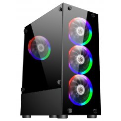 Корпус 1stPlayer V2-A-BK-4F1 без БП Black