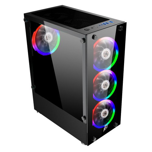 Корпус 1stPlayer V2-A-BK-4F1 без БП Black купить в Украине: Киев, Днепр, Харьков, Одесса  | Проверка совместимости, низкая цена, отзывы, характеристики от TELEMART фото